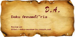 Daku Annamária névjegykártya